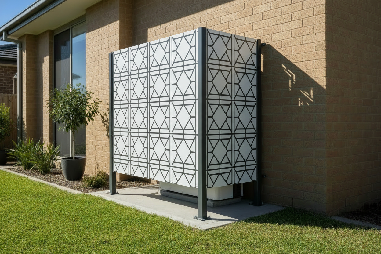 Sunshields with white surface and black celosia pattern